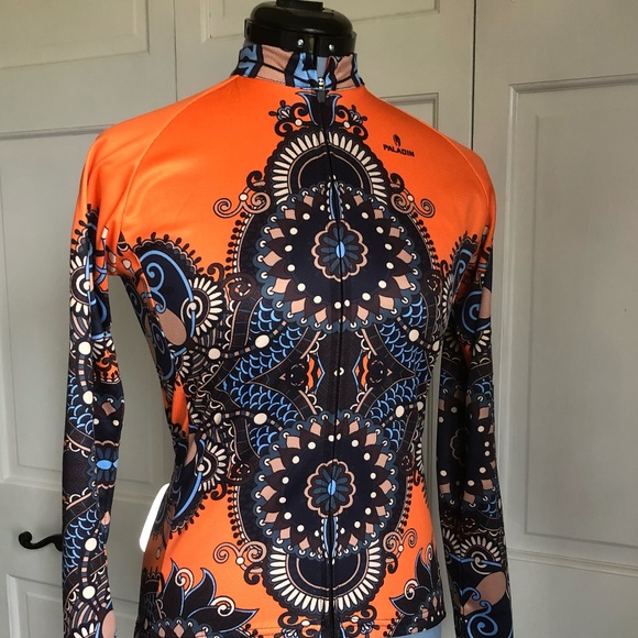 Paladin's Women's Medium Orange Mandala Full Zip Cycling Jersey - Picture 1 of 5